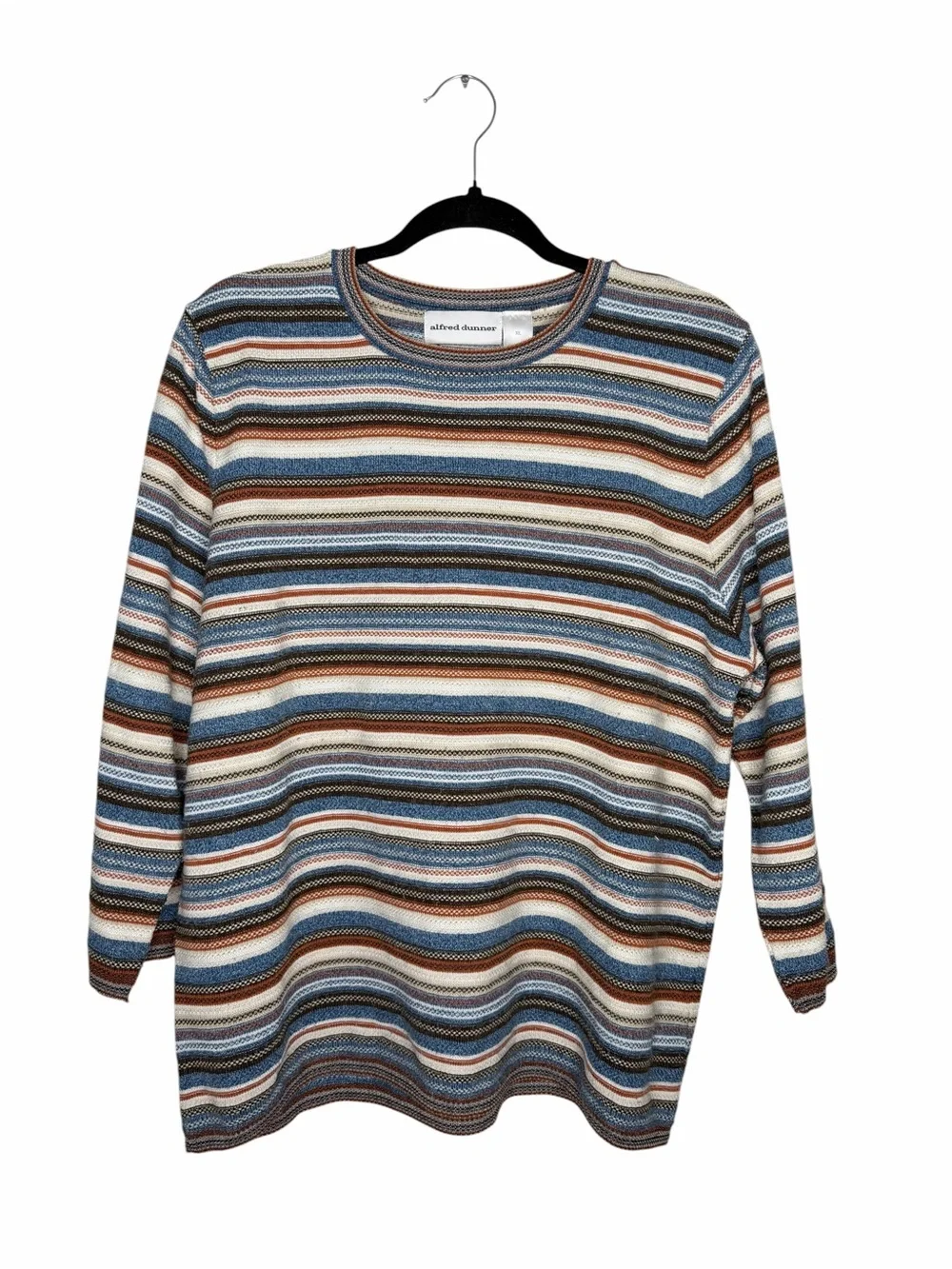 ALFRED DUNNER / vintage brown blue orange tan gorpcore pullover sweater / XL